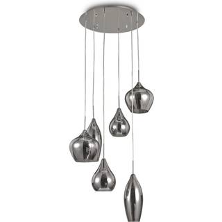 Ideal Lux Soft hængelampe, 6 lyskilder, krom/røg