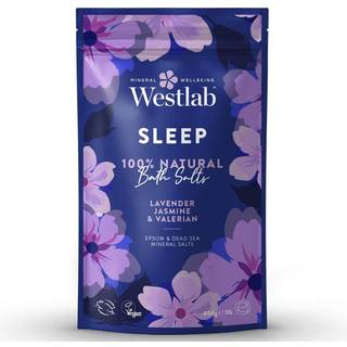 Westlab sleep 100% natural bath salts epsom & dead sea lavender jasmine & valerian 454g