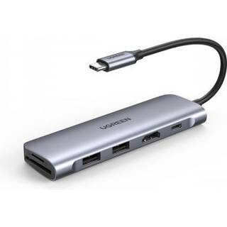 UGREEN USB-C to 2 Ports USB3.0-A Hub + HDMI + TF/SD with PD Power Supply - Space Grey