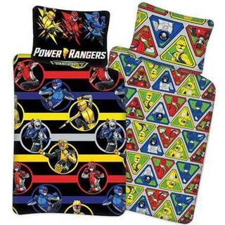 Power Rangers sengetøj 100x140 cm - Power Rangers junior sengetøj - 2 i 1 design - 100% bomuld