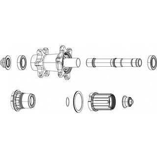ZIPP Hub Axle End Cap Set Baghjul Zipp Cognition V2 Disc Brake / Rim Brake Kompatibel med XDR og 11-speed