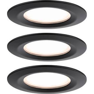 Paulmann Nova Plus Coin 3 stk IP44 2.700K sort Coin, dæmpbar, Sort, Gangområde, Aluminium, Moderne, Runde downlight