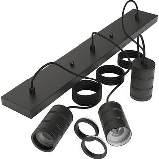 Calex Retro pendellampe, kantet, 3 lyskilder, sort
