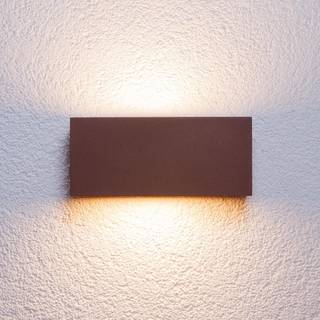 Lucande Bente udendørs væglampe, rustfarvet, aluminium, 11 cm