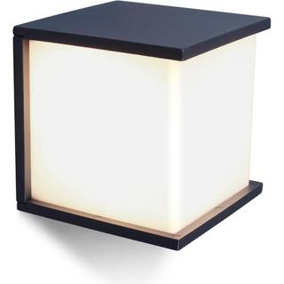 LUTEC BOX CUBE firkantet udendørs væglampe, E27, IP44, mørk grå