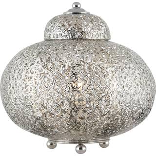 Moroccan Fretwork bordlampe, blank nikkel