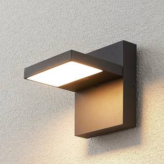 Lucande udendørs LED-væglampe Silvan, antracit, IP65, 14 cm