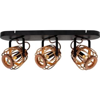 Lindby loftspot Bominio, 54 cm, 3 lyskilder, træ, rattan