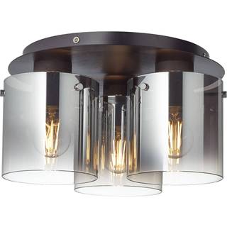 Loftlampe Beth med røgglas, 3 lyskilder