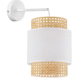 Væglampe Boho, hvid/rattan