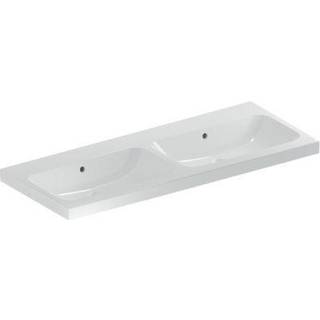 Geberit iCon Light dobbeltvask: B=120cm, T=48cm, Hanehul=Uden, Overløb=Synlig, Hvid / KeraTect