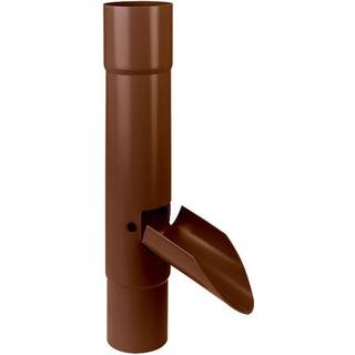 Plastmo vandudviser med klap, PVC, brun - Ø110 mm