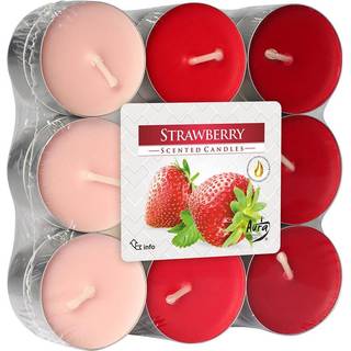 Duftlys 18 stk. Strawberry Fyrfadslys med duft