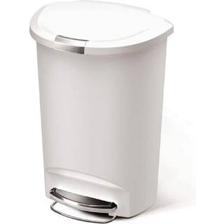 Skraldespand med pedal, 50 L, halvrund, Hvid - simplehuman
