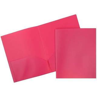 Jam Paper Plastic 2 Pocket Pop -mapper - Holdbare skolemapper - Fuchsia Hot Pink - 6/Pack