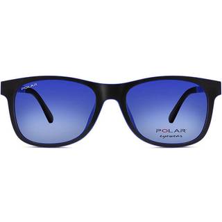 Polar JUNIOR 474 Clip-On Polarized 47 48 Solbriller Mænd Black - Matte Black Blue - 48mm