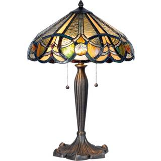 Bordlampe 5299 i tiffany-Art, to trækkontakter