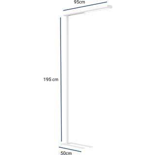 LED-gulvlampe til kontor MAULjet, hvid, dæmpbar, 195 cm
