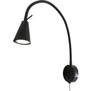 LED-væglampe Tusa, sort, metal, 45 cm, fleksibel arm