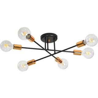 Loftlampe Veken 6B i sort og kobber