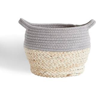 Levtex Baby - Mozambique Nursery Hamper - Round Storage Basket - Rope and Straw - Gray and Natural - Nursery Accessories - Størrelse: 9,1 x 9,1 x