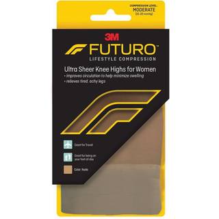 Futuro Ultra Sheer Knee Highs for Women Nude 71061en Large Moderat (15-20 mm/Hg)