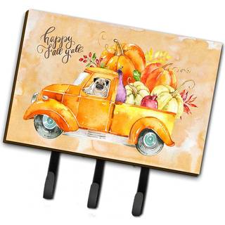 """" Caroline's Treasures Fall Harvest Pug Leash eller Key Holder Hooks Multicolor """"