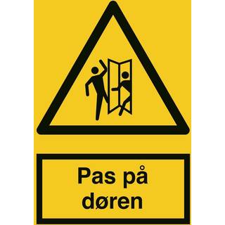 Advarselsskilt - Pas på døren - Plast - 210 x 148 mm (A5)