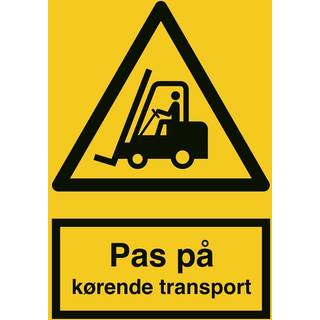 Advarselsskilt - Pas på kørende transport - Vinyl klistermærke - 148 x 105 mm (A6)