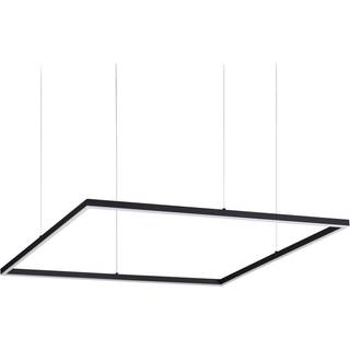 Ideallux Hængelampe Oracle Slim Square, Sort, Stue/spisestue, Aluminium, Moderne