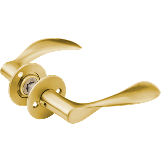 d line Arne Jacobsen dørgreb 97 mm med rosetter CC30, Slebet Messing