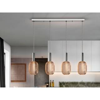 Micron LED-pendel, beam, fire lys, krom, guld