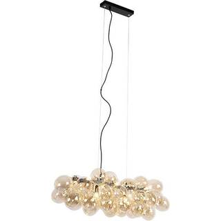 Design pendellampe sort med ravglas 8-lys - Uvas