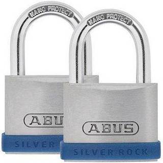 Hængelås ABUS 5/40KA Silver Rock, ens låsning, Ø6.5 mm, sølv, 2-pak