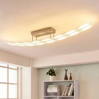 Lindby LED-loftlampe Jarda, glas, 134 cm lang, dæmpbar