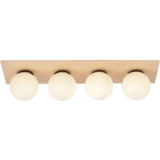 Loftlampe Kenzo, kantet, brun/hvid, 4 lyskilder