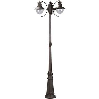 Lindby udendørslampe Eddie, 198 cm, rust, metal, IP44, E27