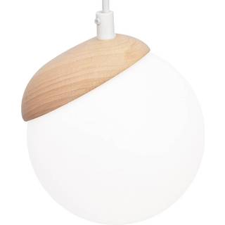 Hængelampe Sfera 1 lyskilde glas/træ lys