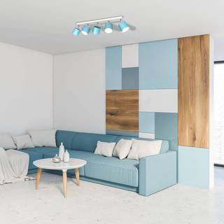 Loftspot Cloudy med 5 lyskilder, blå