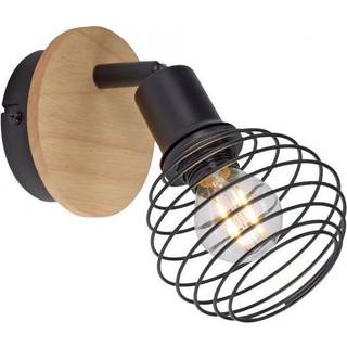 Industriel spotlight sort med træ - Winsten