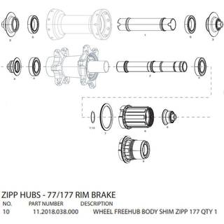 ZIPP Freehub Body Shim til Zipp 177 baghjulsnav