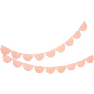 Meri Meri Peach Scallop Pennant Banner (Pack of 2) 13 'Party Banner Inlcuding Oversigende Cord Meri Meri Garland Birthday Party Decorations
