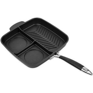 Masterpan non-stick 3 sektion måltidspande 11 """" sort