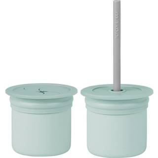 Minikoioi Sip+Snack Set spisesæt til børn River Green / Powder Grey 1 stk. - 1 stk.