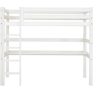 Hoppekids ECO Luxury - Højseng m. Bordplade - 90x200 cm. - Fleksibel Indlægsbund - Hvid