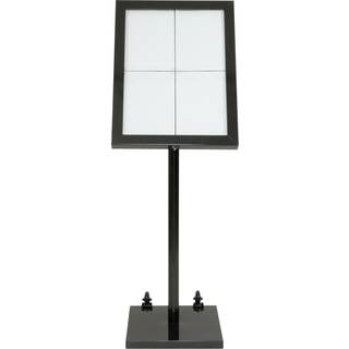 Securit Black Star 4xA4 informationsstander med LED-lys sort