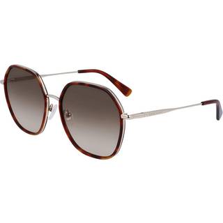 LONGCHAMP Kvinde LO163S 717 Solbriller Metal Guld Brun Geometrisk Normal Fotokromatisk