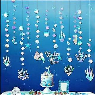 Cheerland Iridescent Under Sea Party Garland Decoration Kids Mermaid Birthday Party Decoration