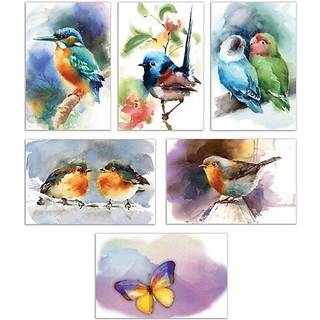Better Office Products 50-Pack All Occasion Gleying Cards Box Set 4 X 6 Inch 50 Assortered Blank Naint Cards & 50 konvolutter 6 Butterfly & Birds