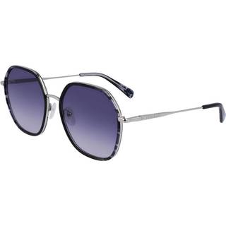 LONGCHAMP Kvinde LO163S 46 Solbriller Metal Sølv Blå Geometrisk Normal Fotokromatisk